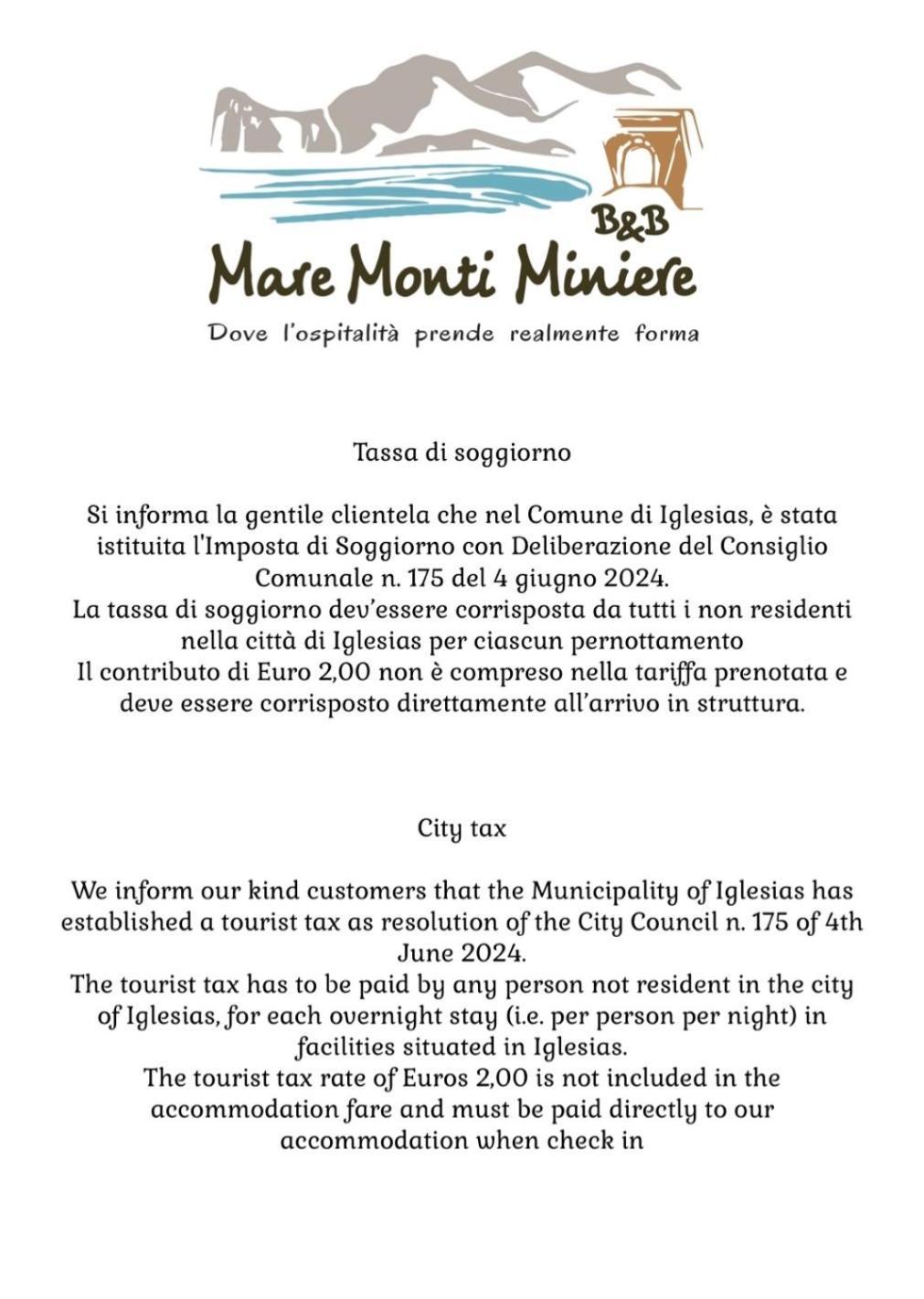 B&B Mare Monti Miniere 이글레시아스 외부 사진